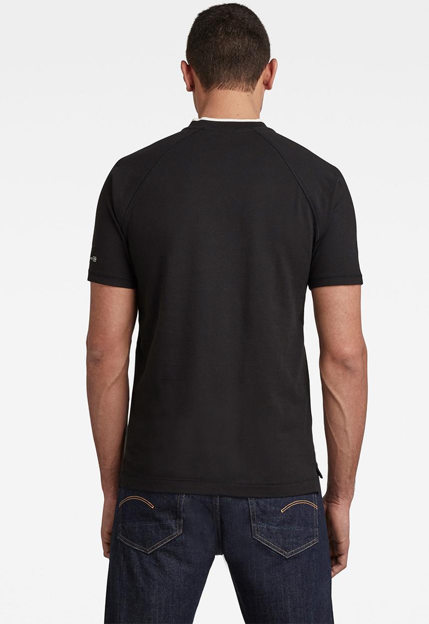 G-STAR - Baseball collar graphic short sleeve slim polo - dk black