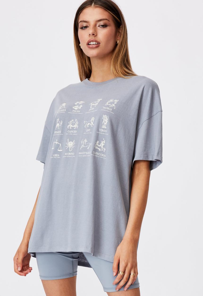 Factorie - Super relaxed graphic tee - fog grey