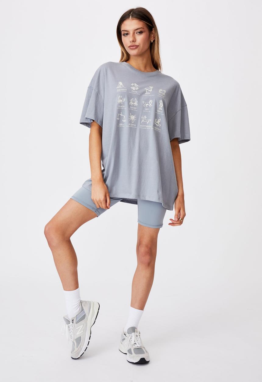 Factorie - Super relaxed graphic tee - fog grey