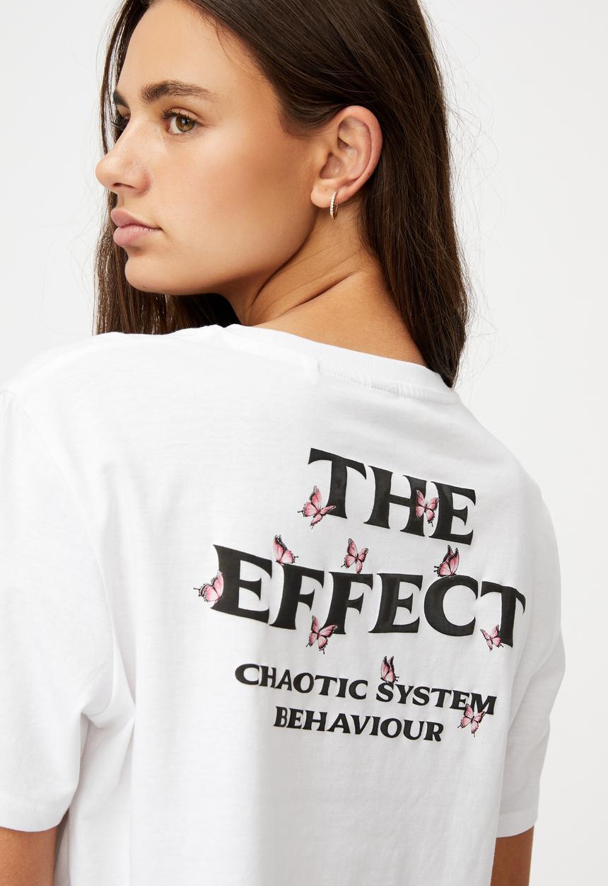 Factorie - Short sleeve crop graphic T-shirt - white