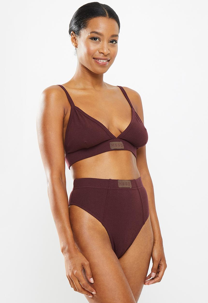 Missguided - Msgd high waist brief - burgundy
