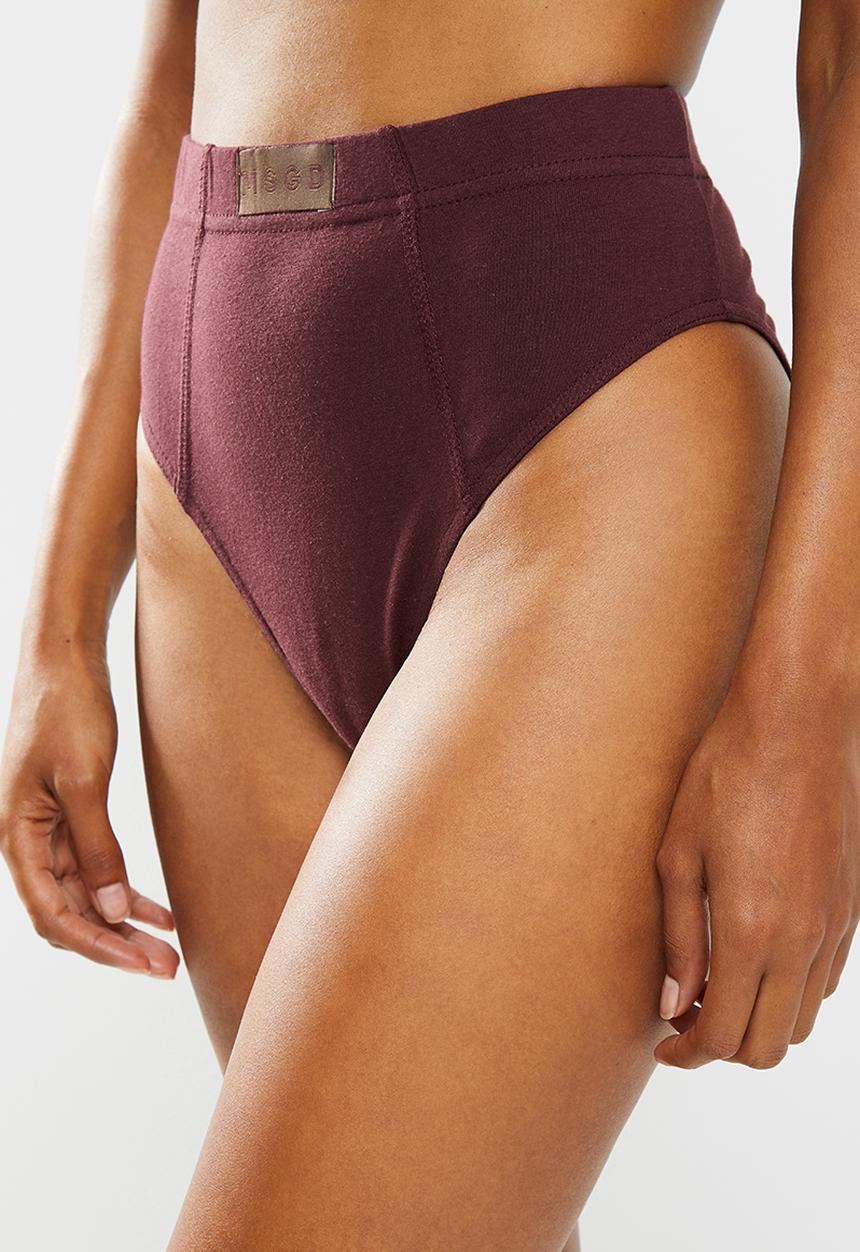 Missguided - Msgd high waist brief - burgundy