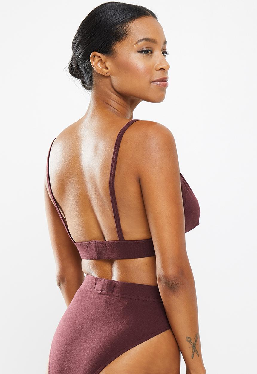 Missguided - Msgd soft triangle bra - burgundy
