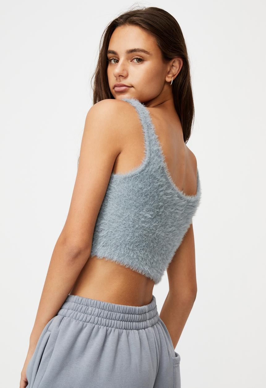Factorie - Fluffy knit tank - grey