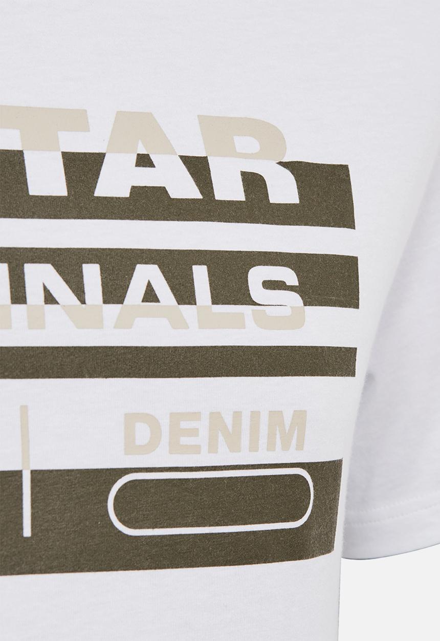 G-STAR - Originals stripe logo r short sleeve tee - white