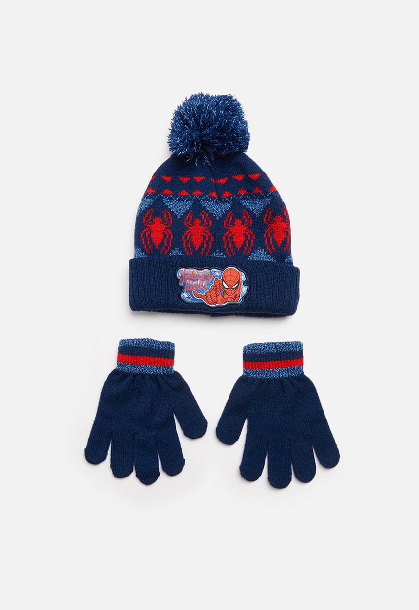 Character Group - Spider-man beanie and glove - blue & red 