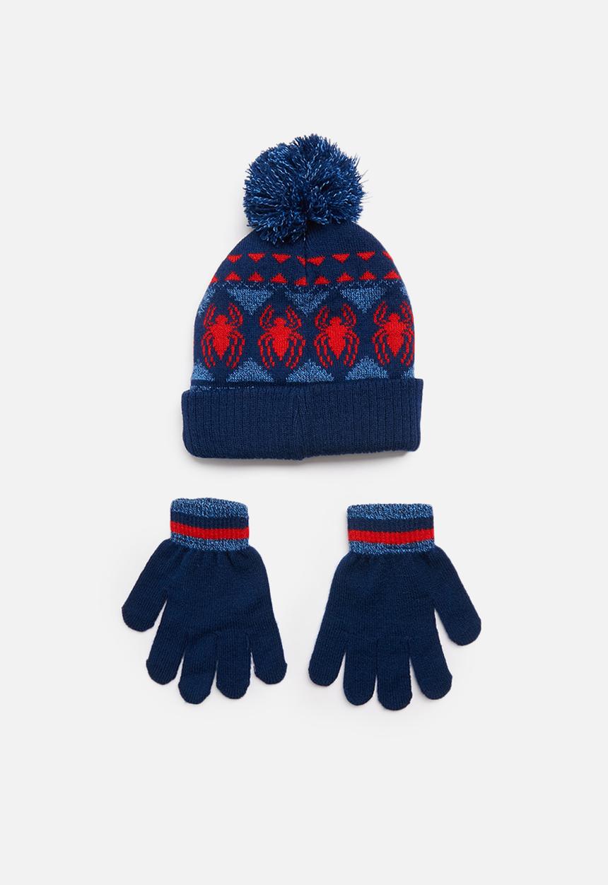 Character Group - Spider-man beanie and glove - blue & red 