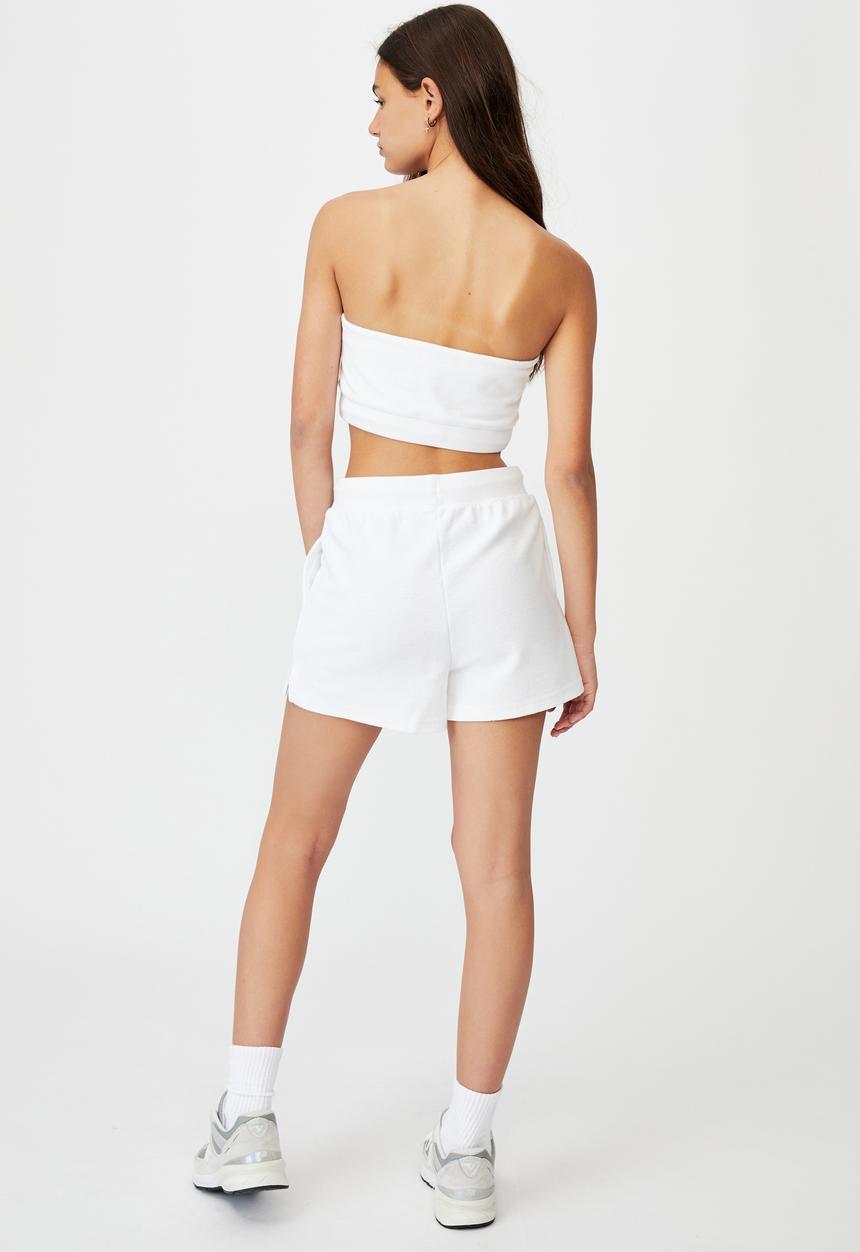 Factorie - Reverse fleece short - white