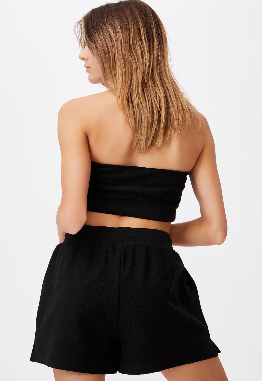 Factorie - Reverse fleece short - black