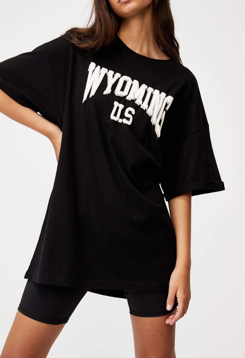 Factorie - Oversized graphic T-shirt - black