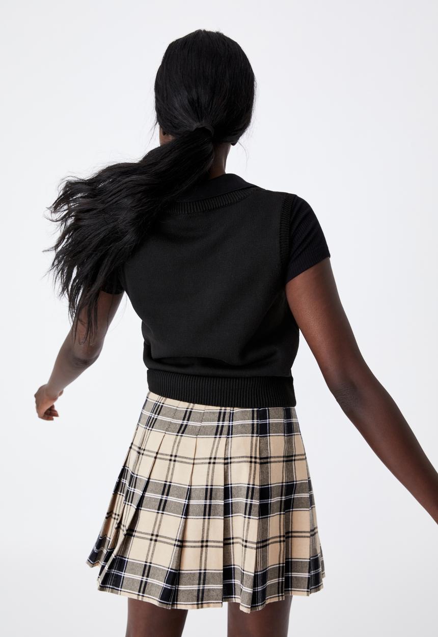 Factorie - Cropped knit vest - black