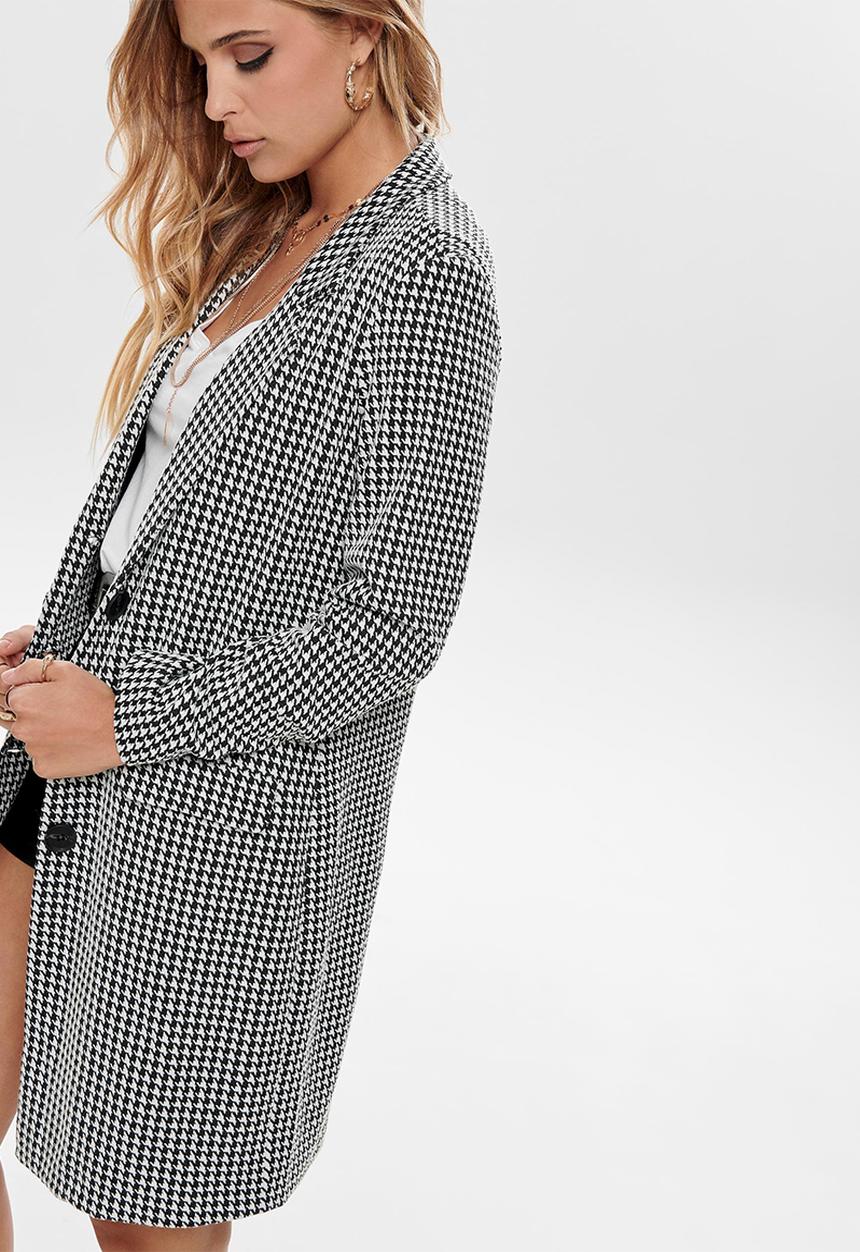 Jacqueline de Yong - Besty fall hounds tooth jacket - black & white 