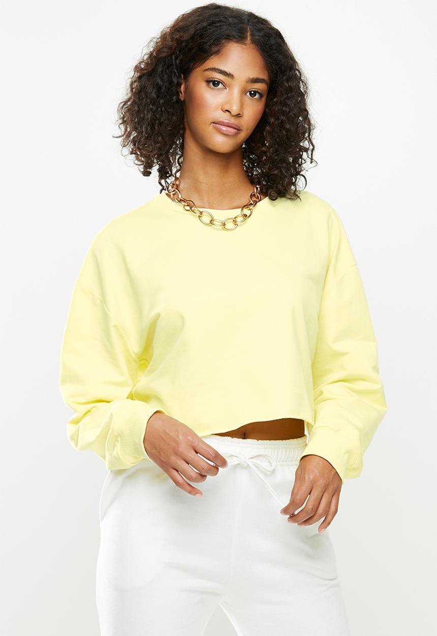 Blake - Fleece crew neck sweater - yellow