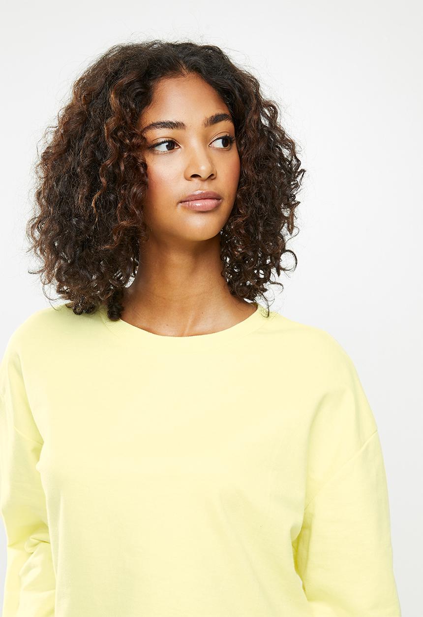 Blake - Fleece crew neck sweater - yellow