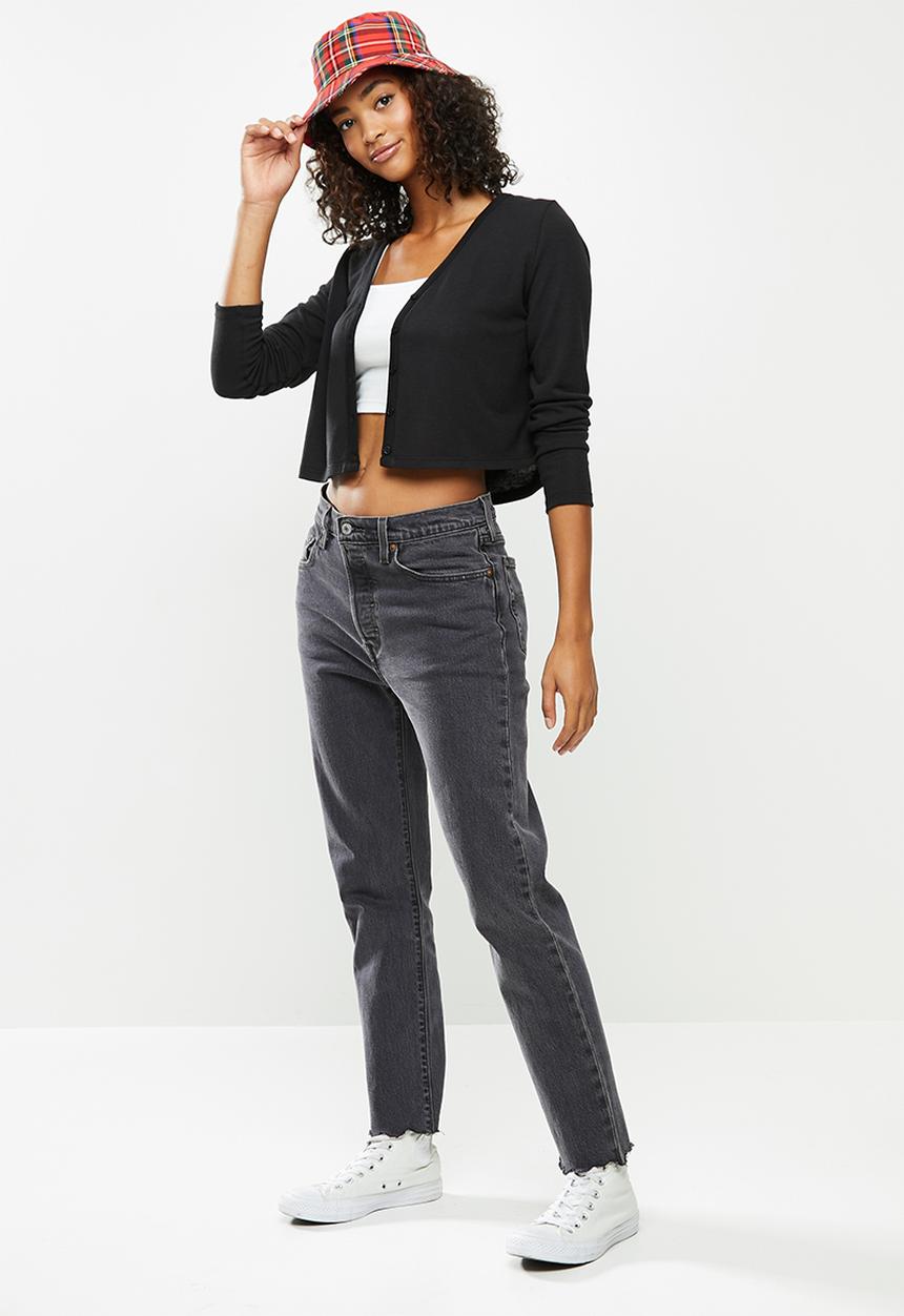 Blake - Loose cropped cardi - black