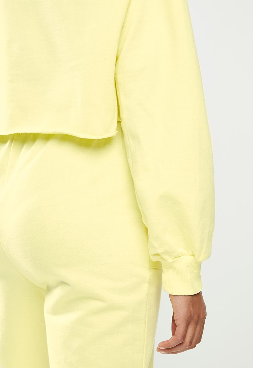Blake - Fleece cropped hoodie - yellow