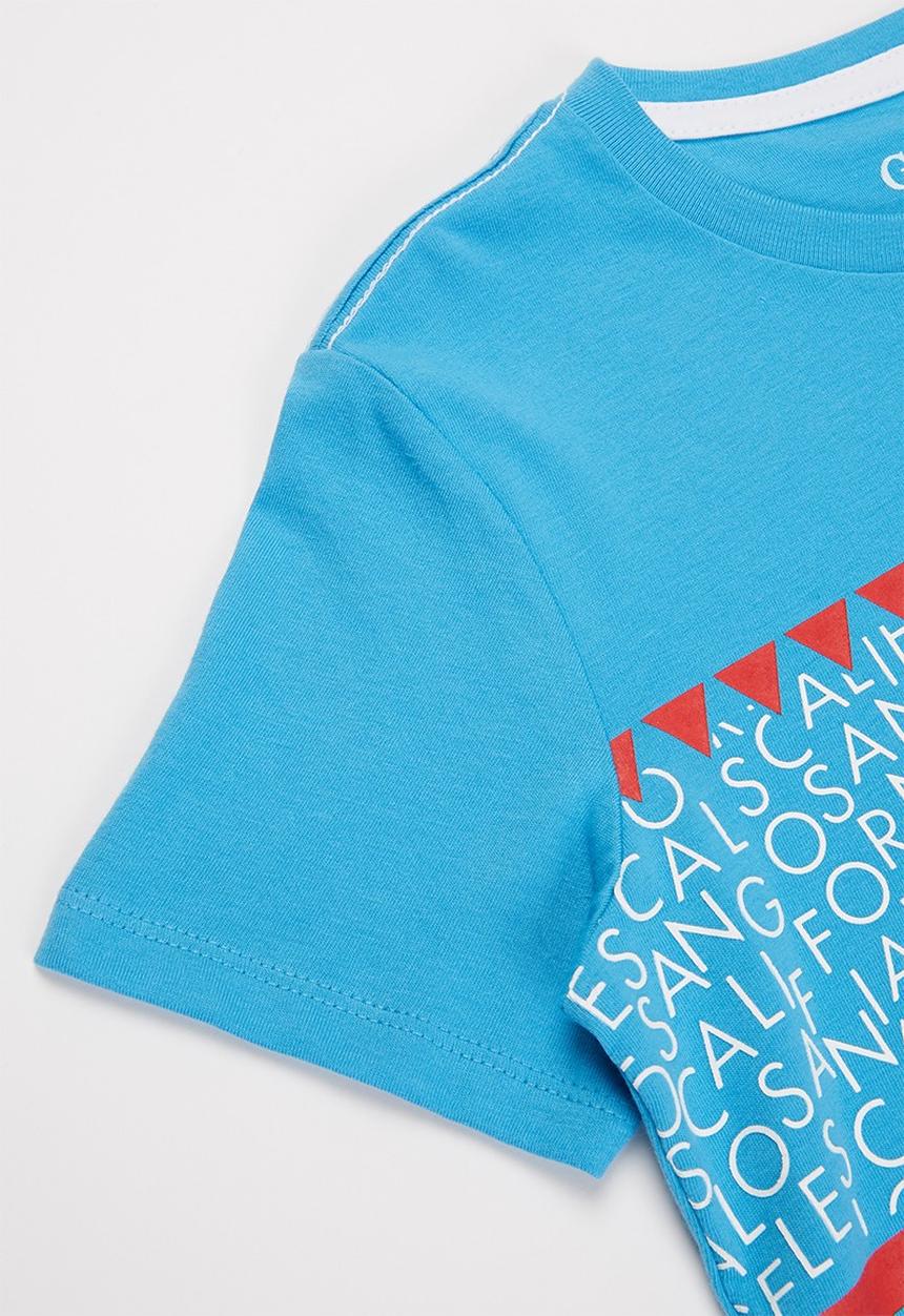 GUESS - Boys guess horizontal print crew - blue