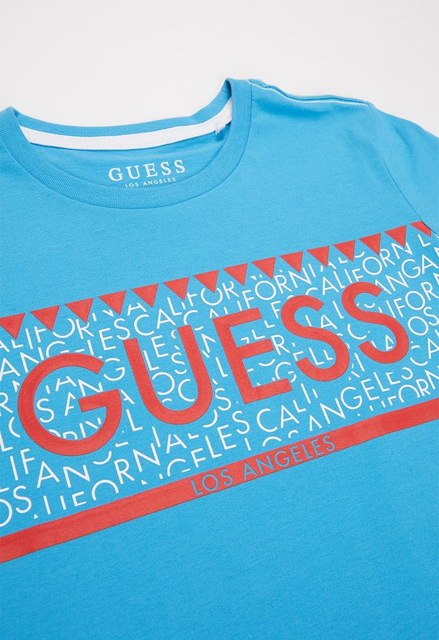 GUESS - Boys guess horizontal print crew - blue