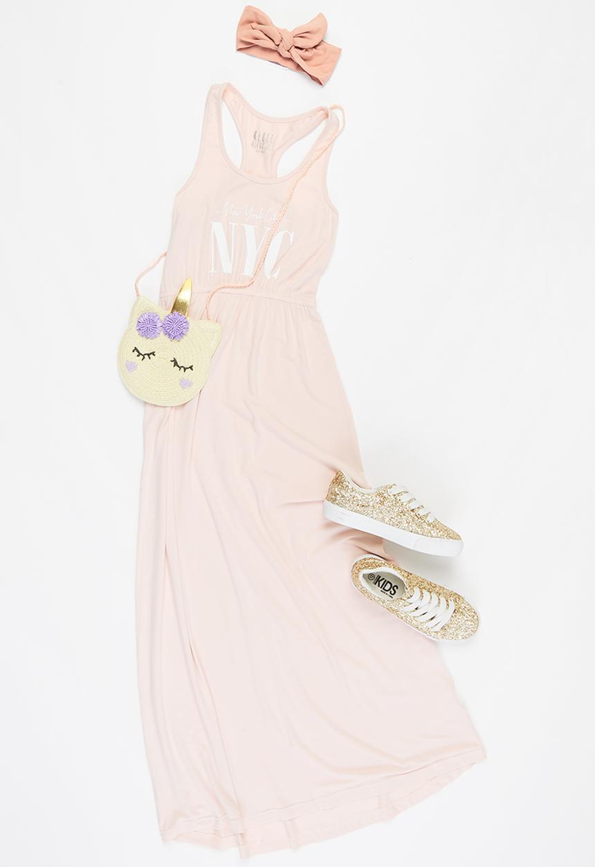 Rebel Republic - Girls maxi dress - light pink