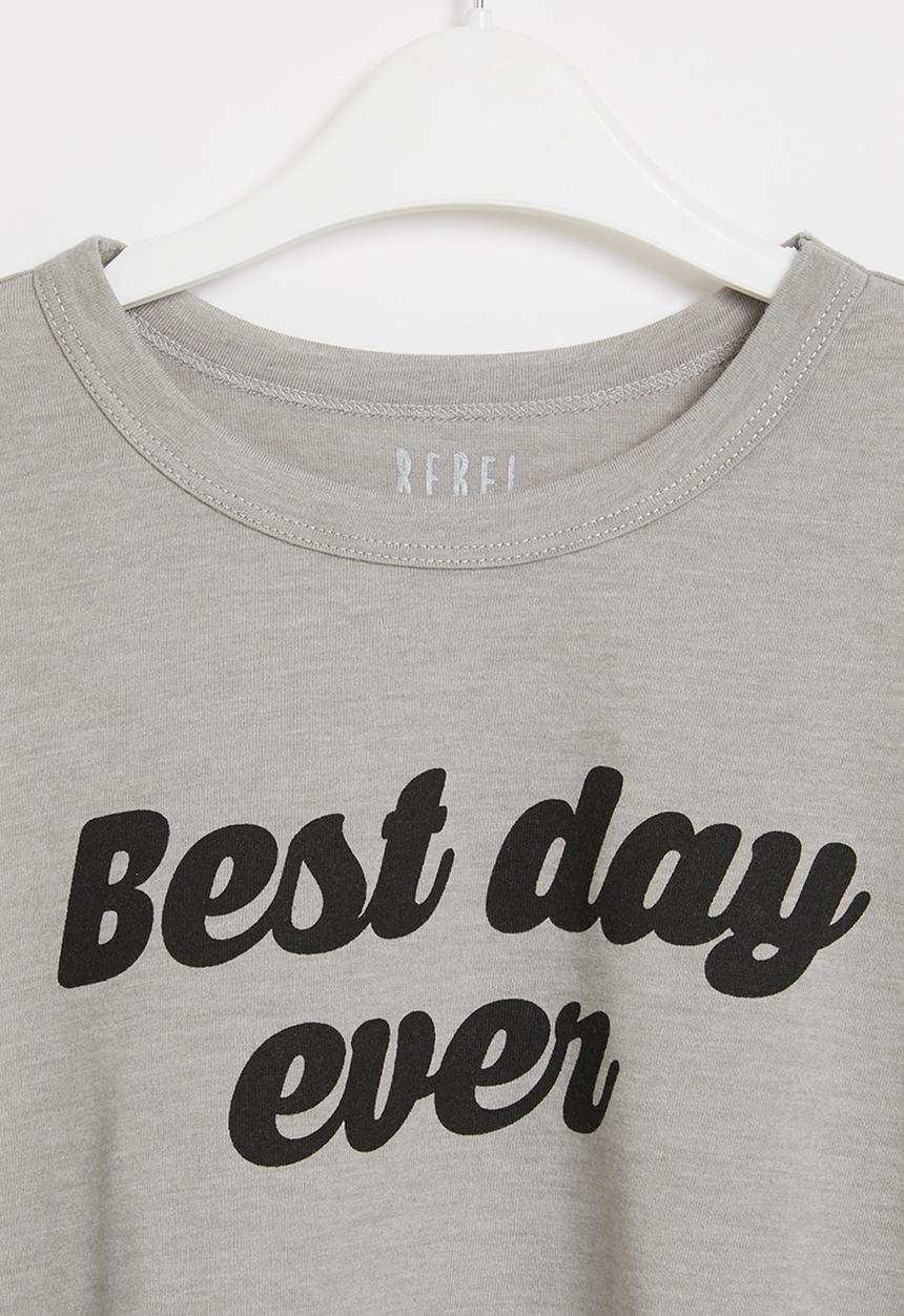 Rebel Republic - Girls short sleeve crop top - grey