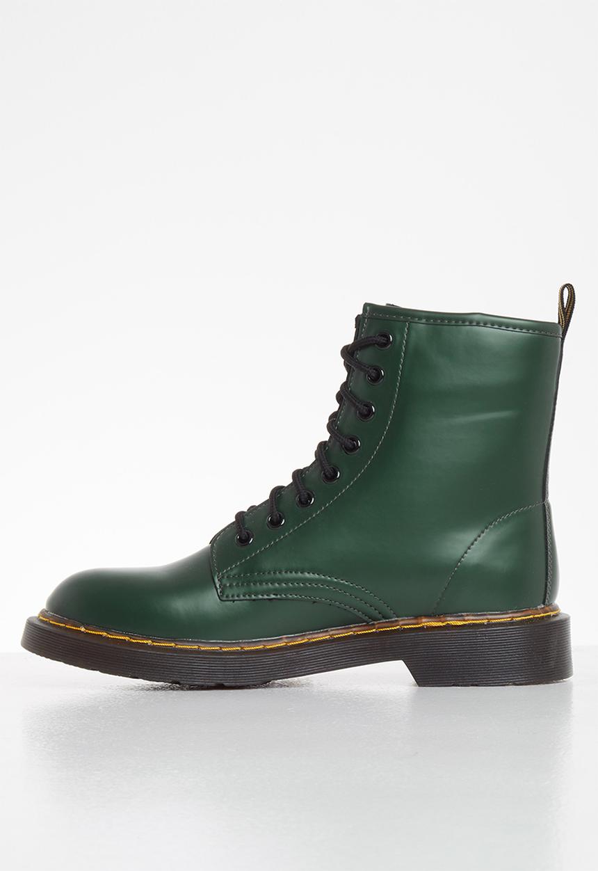 Plum - Lavigne combat boot - green