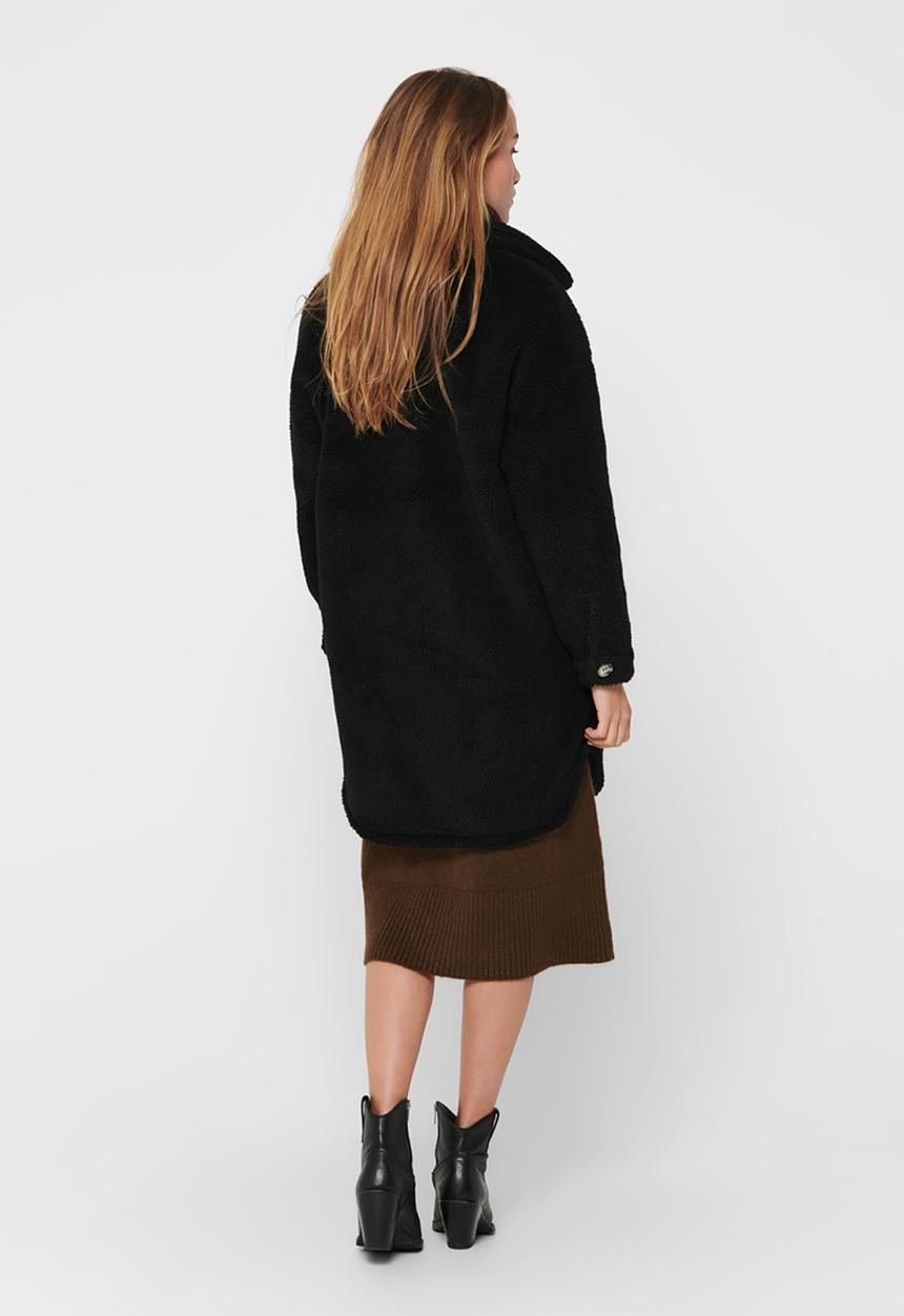 Jacqueline de Yong - Stella teddy shirt jacket - black
