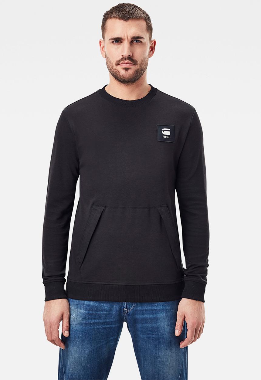 G-STAR - Box logo pocket tweater r long sleeve tee - dk black