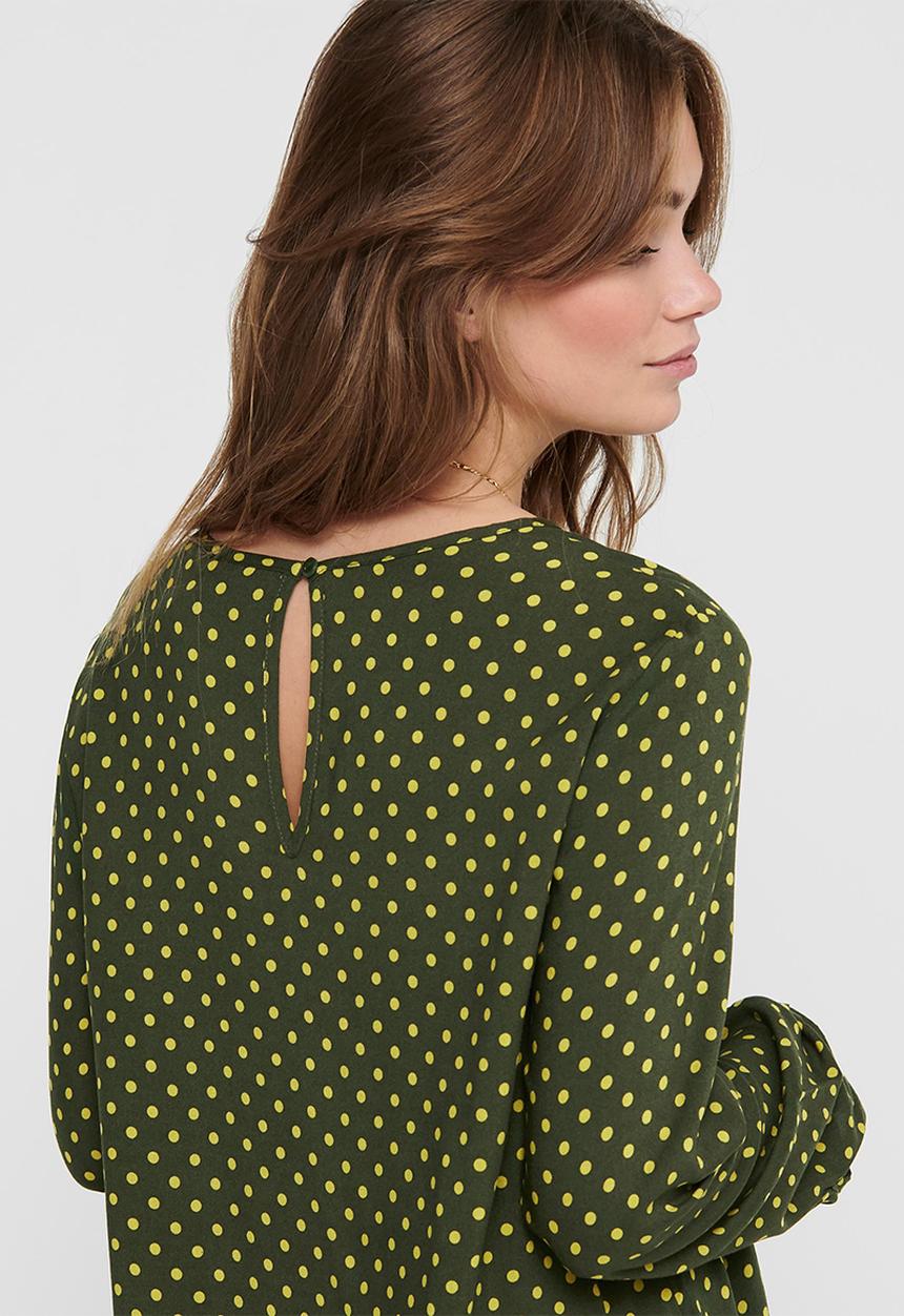 Jacqueline de Yong - Enzo long sleeve top - green & white 