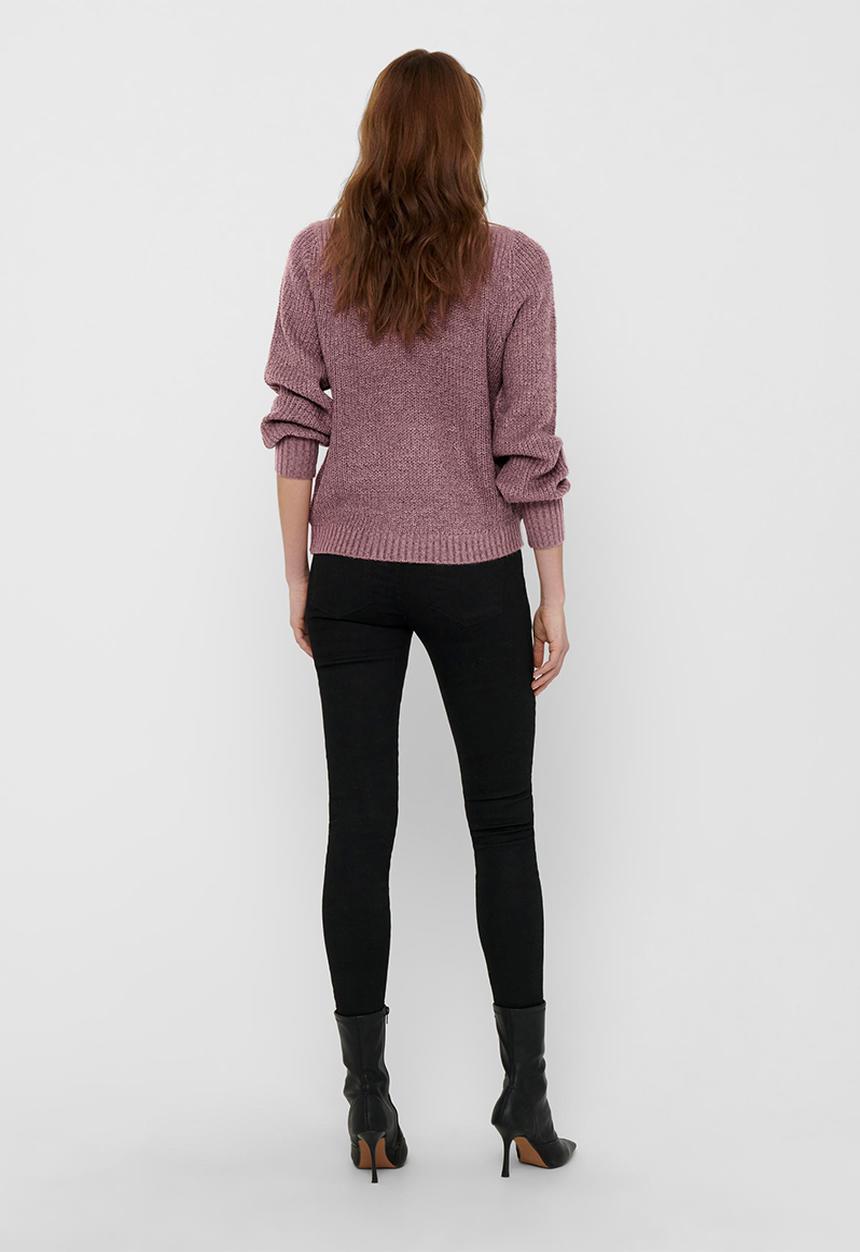 Jacqueline de Yong - Whitney megan long sleeve boatneck pullover knit - mauve