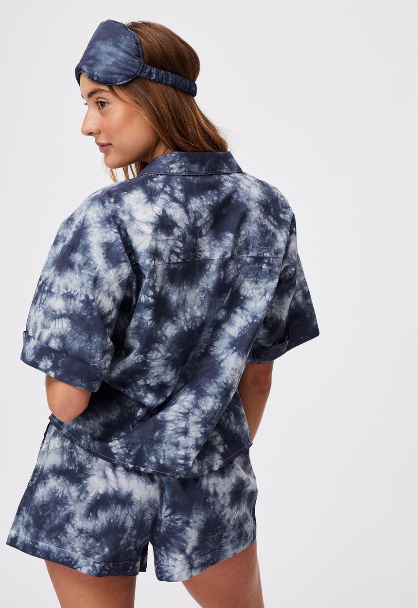 Cotton On - Washed woven sleep set - navy 