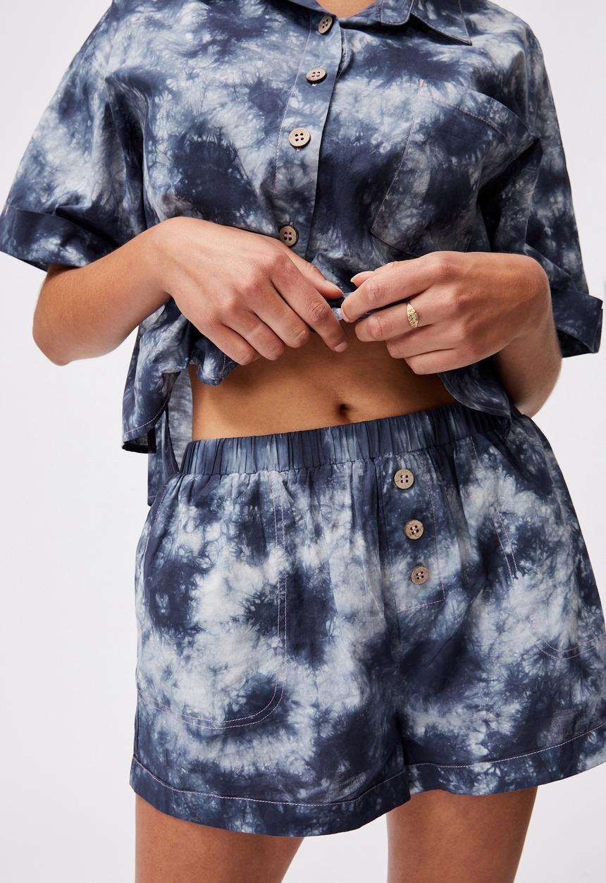 Cotton On - Washed woven sleep set - navy 