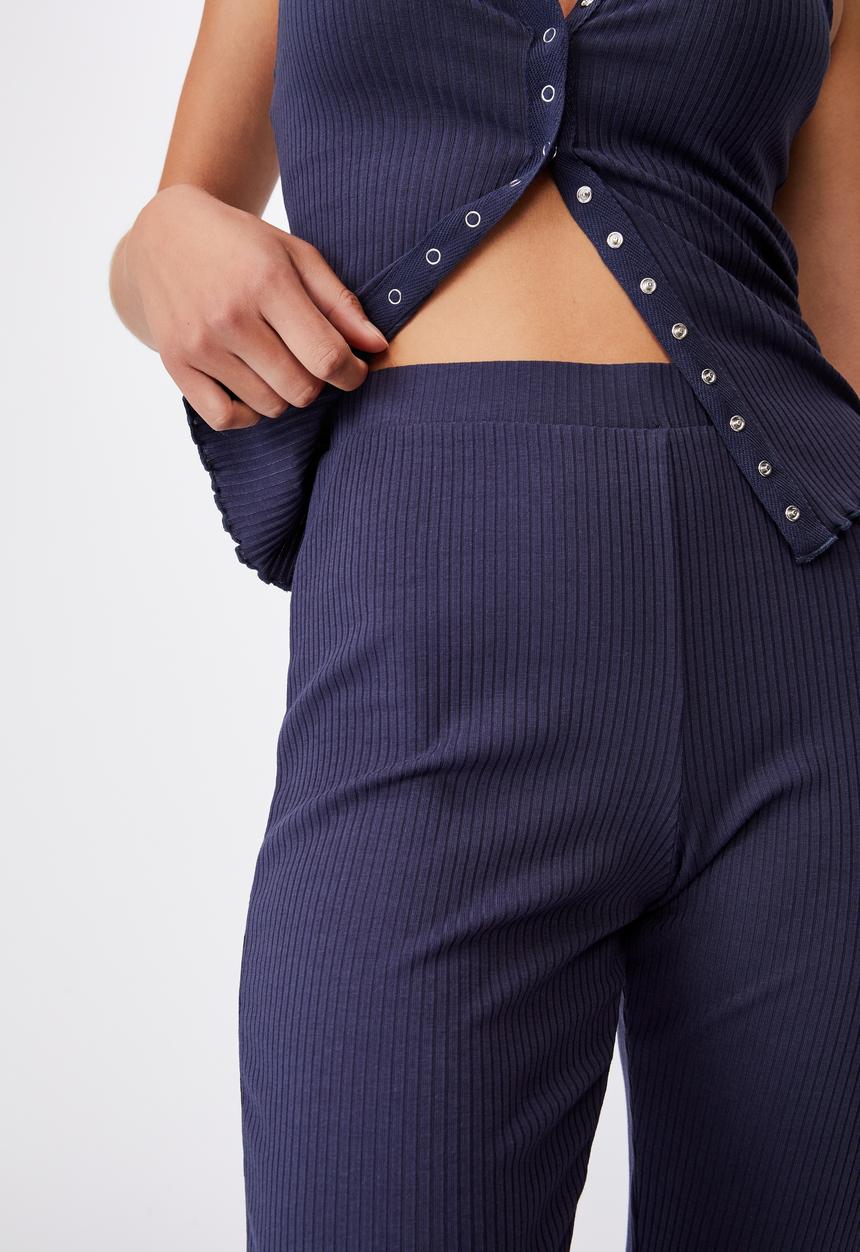 Cotton On - Rib bed pants - navy 