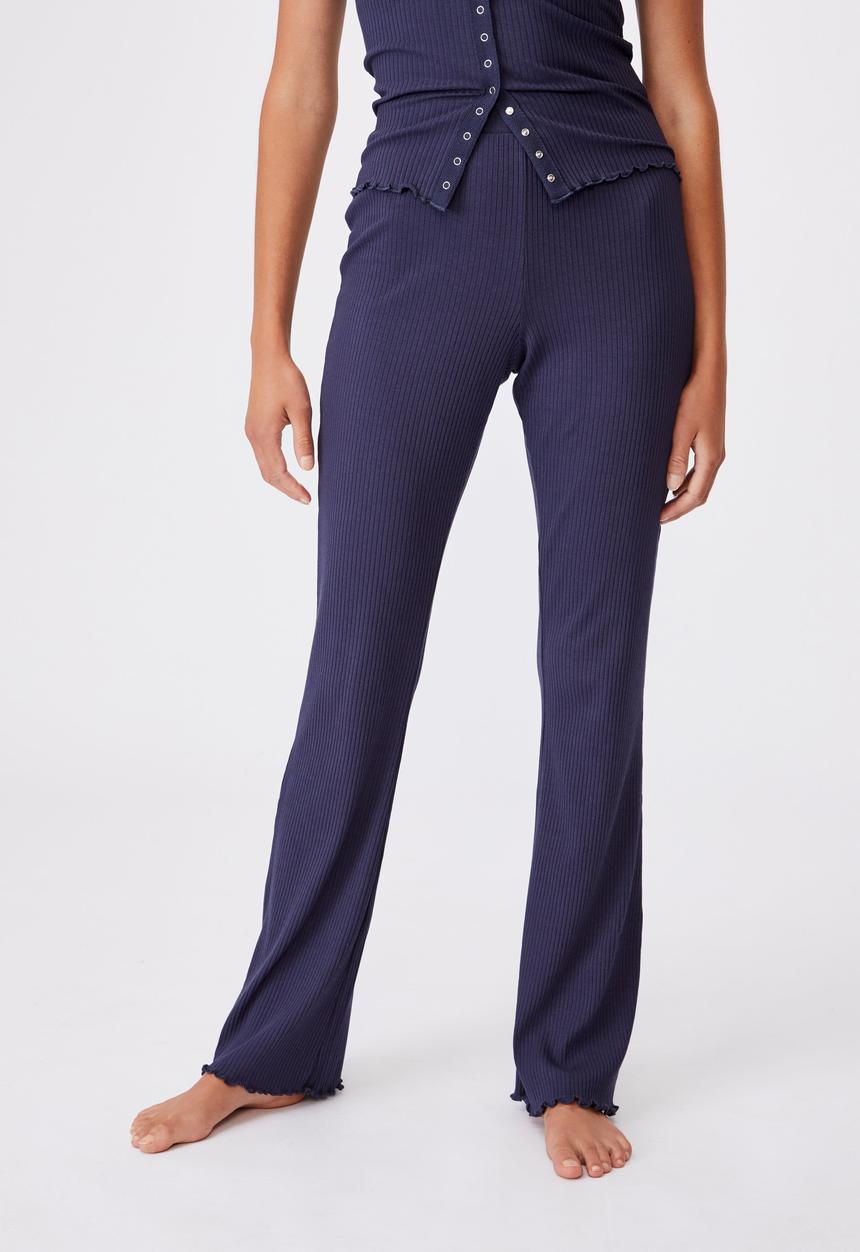 Cotton On - Rib bed pants - navy 