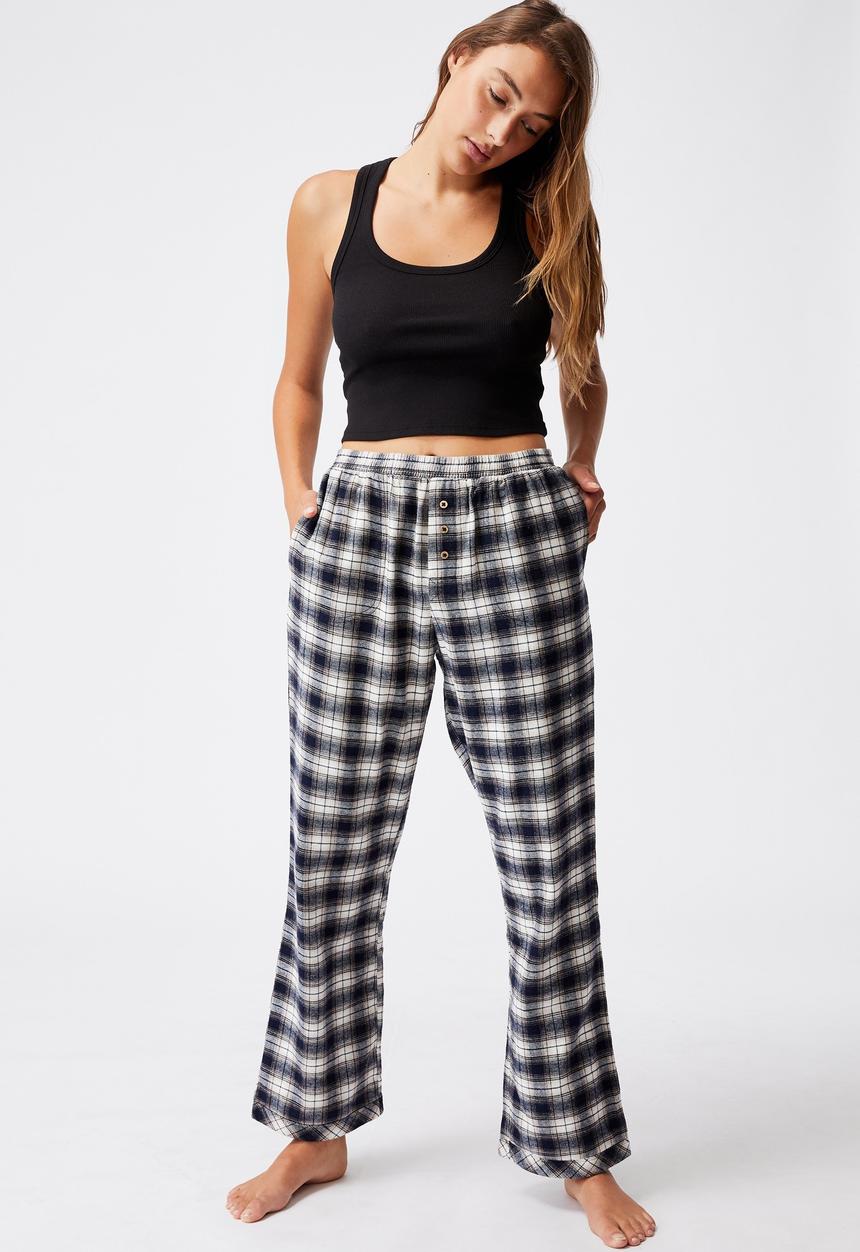 Cotton On - Warm flannel sleep pant - mini check navy
