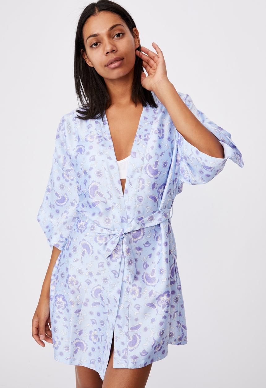 Cotton On - Satin robe - blue 