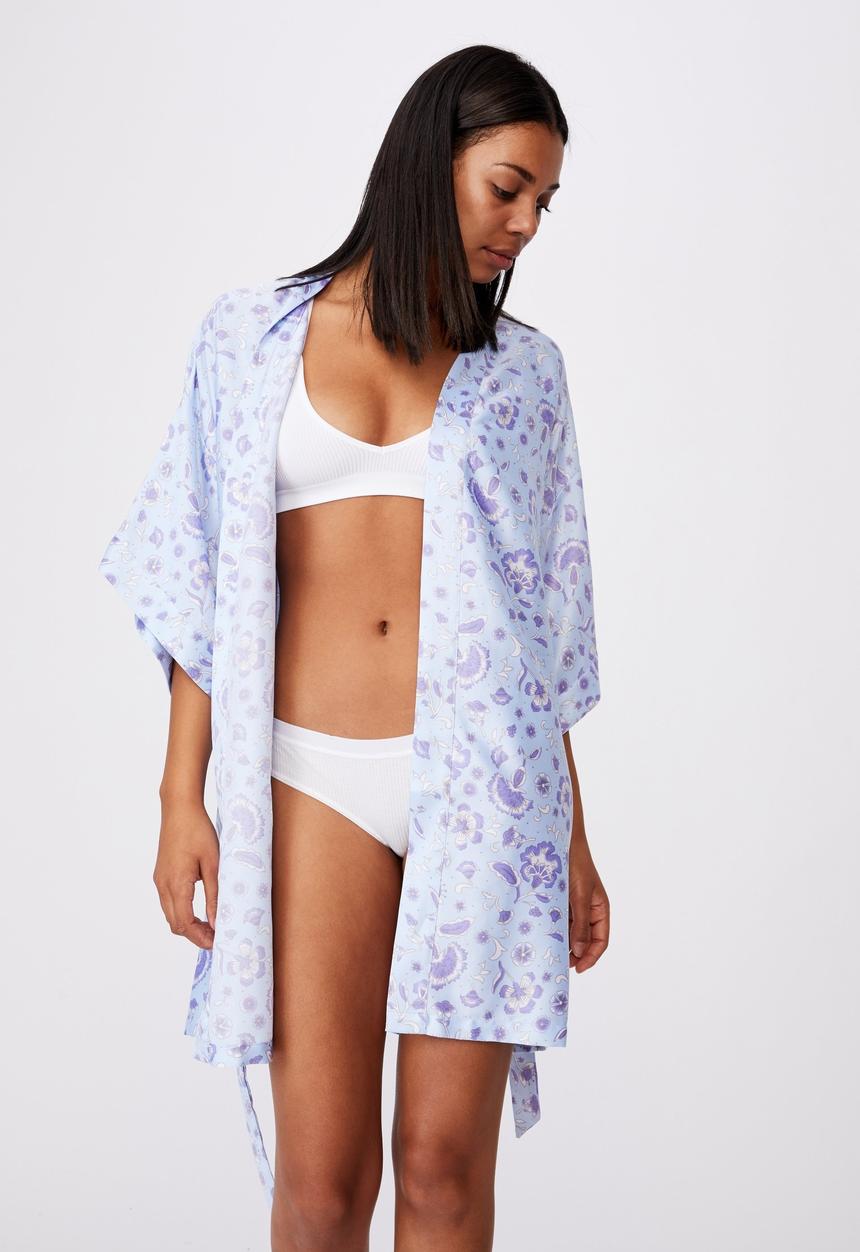 Cotton On - Satin robe - blue 