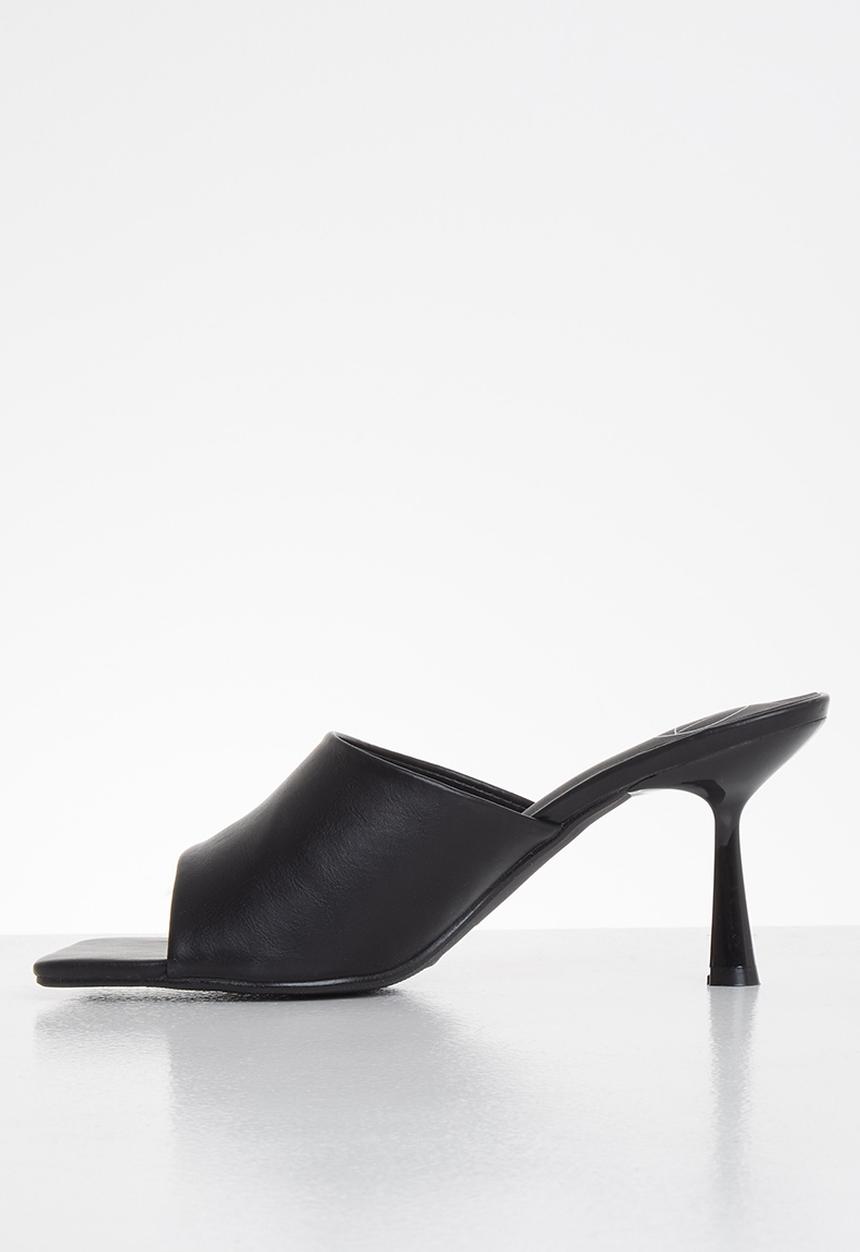 Missguided - Square toe low heel mule - black