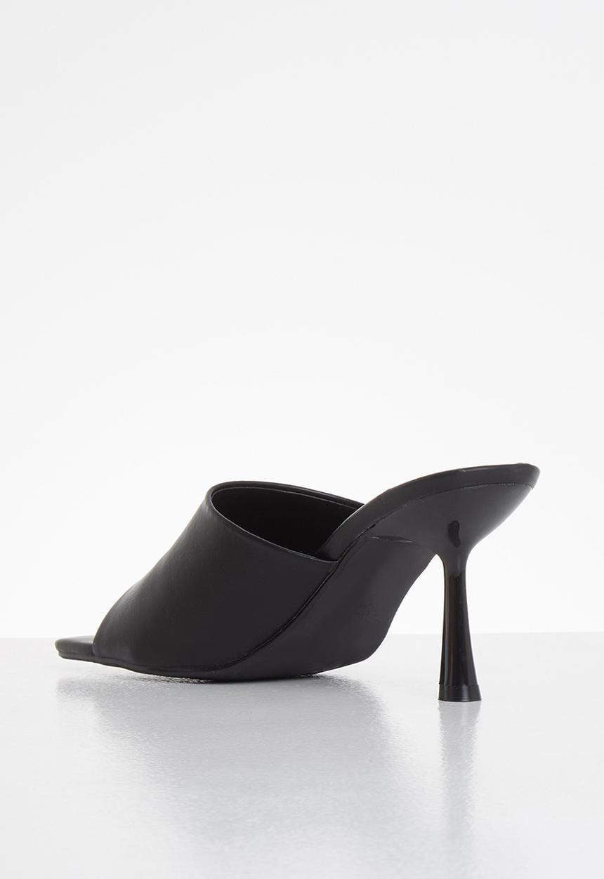 Missguided - Square toe low heel mule - black