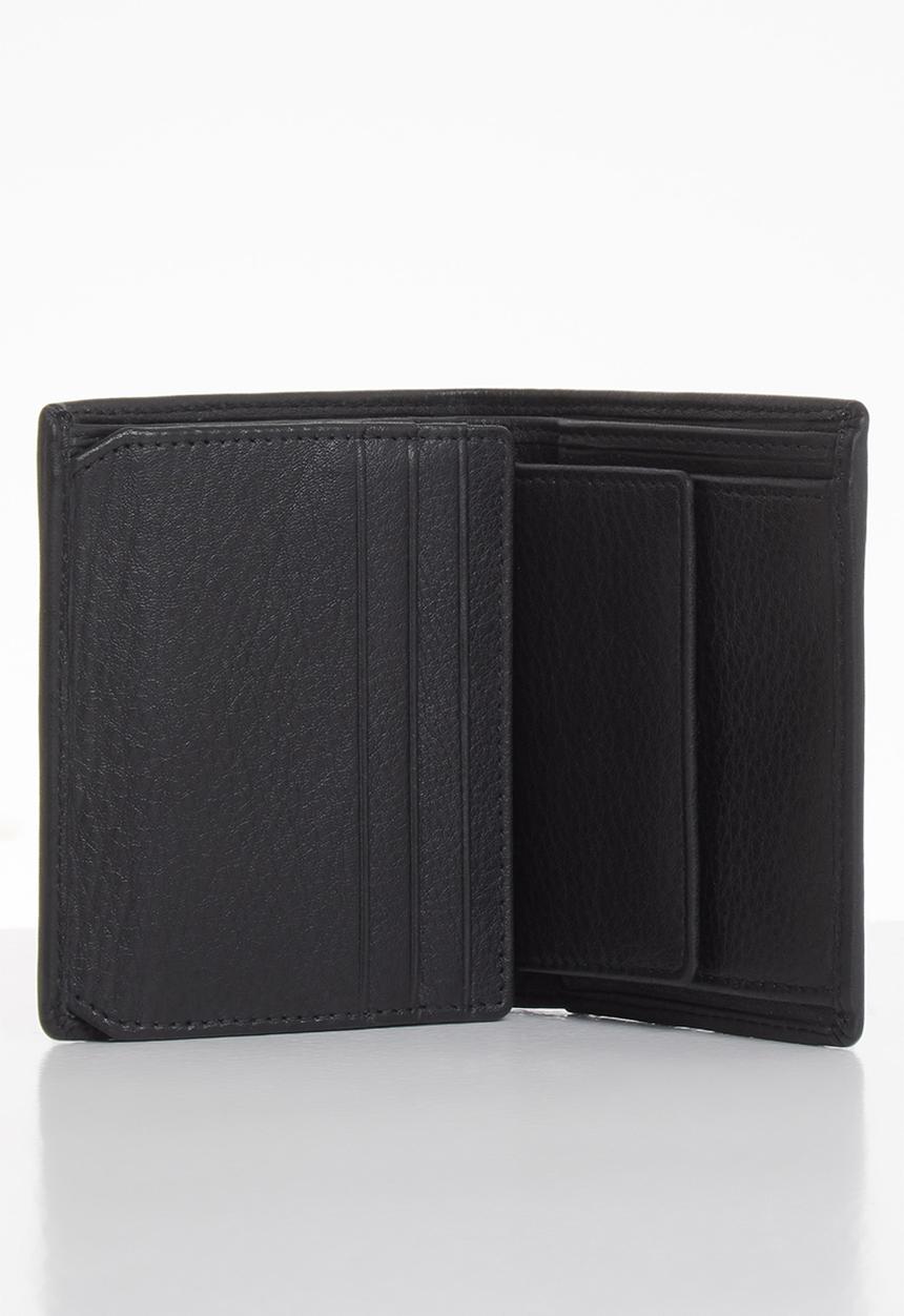 POLO - Nappa billfold with extra flap - black