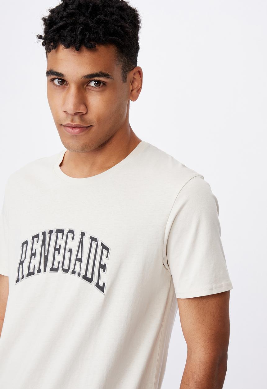 Factorie - Curved graphic t shirt - white