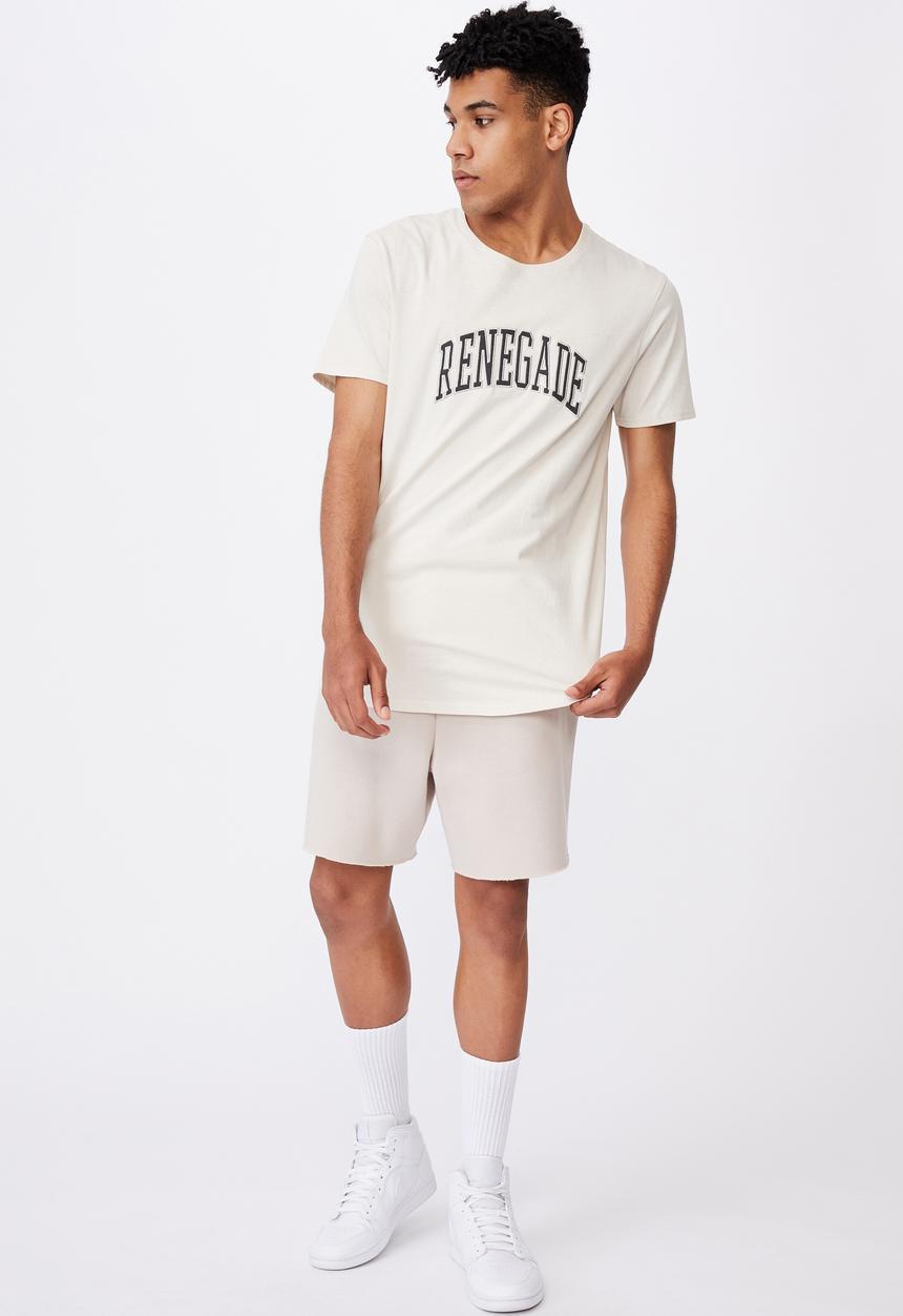 Factorie - Curved graphic t shirt - white