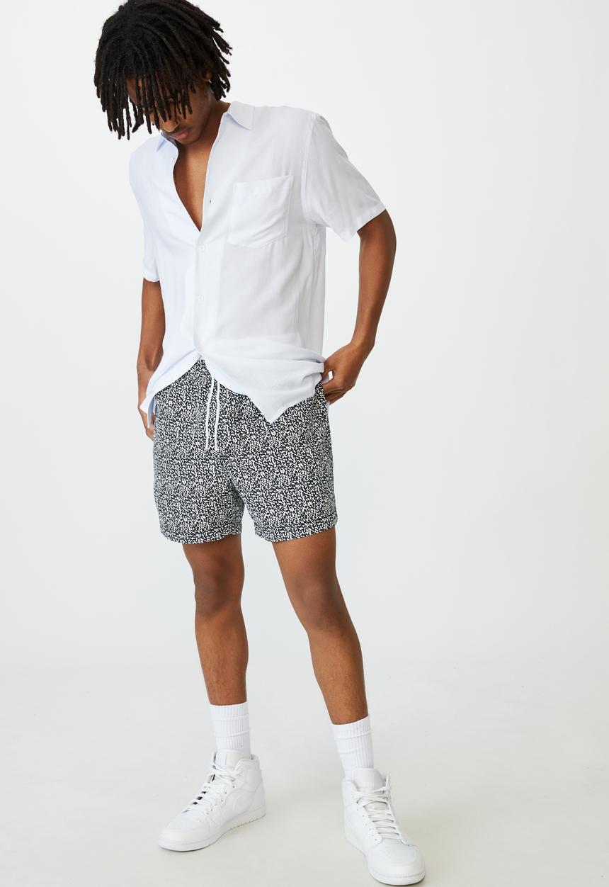 Factorie - Resort short - black & white