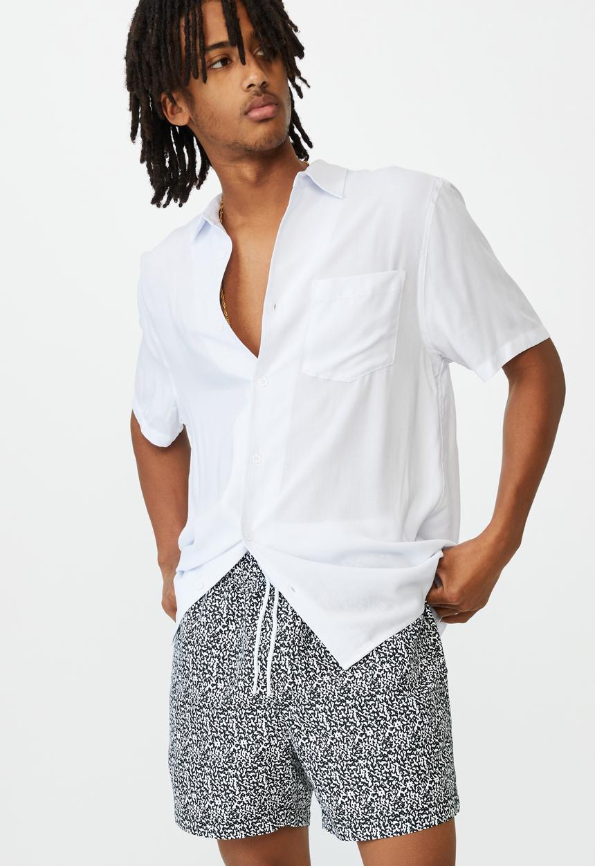 Factorie - Resort short - black & white