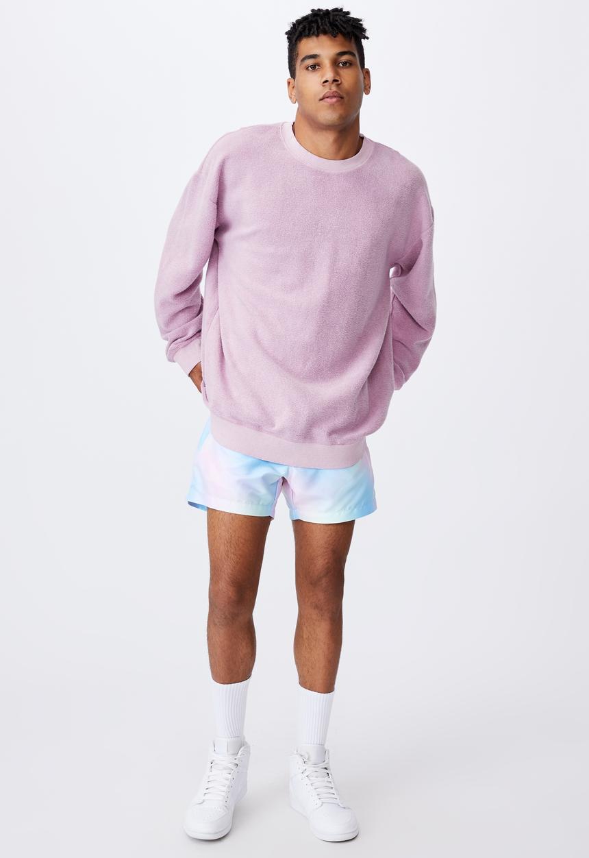 Factorie - Reverse fleece crew - washed fuschia