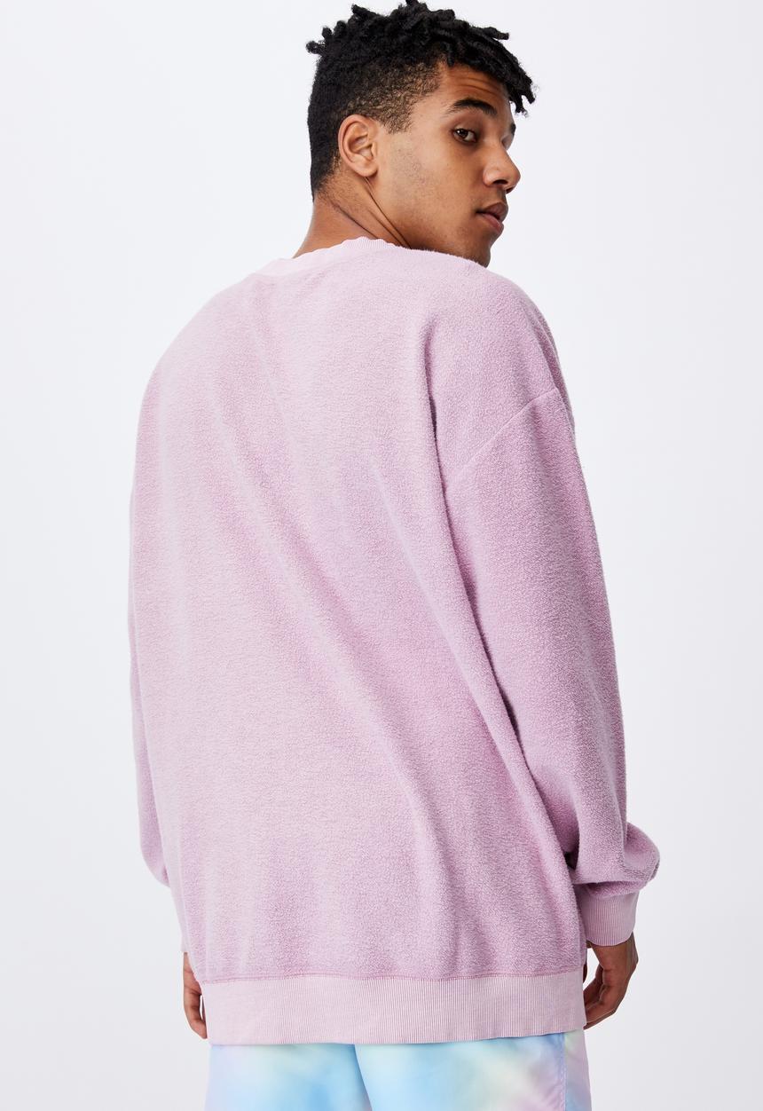 Factorie - Reverse fleece crew - washed fuschia