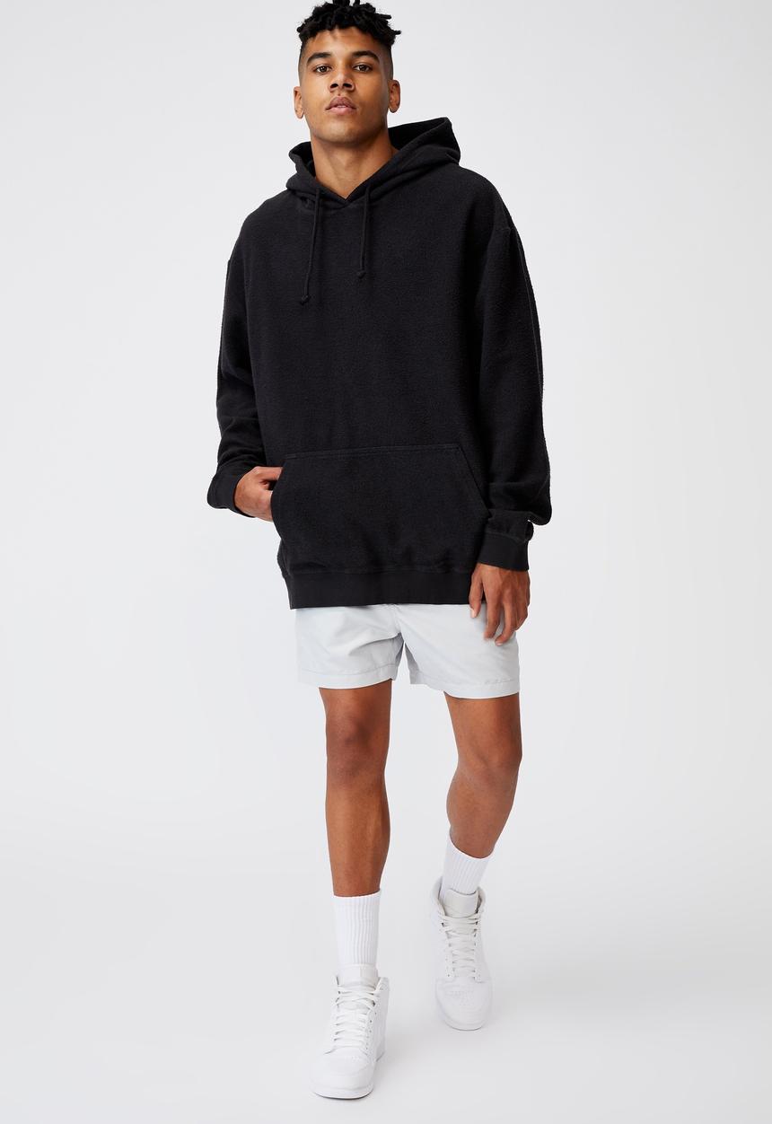 Factorie - Reverse fleece hoodie - washed black