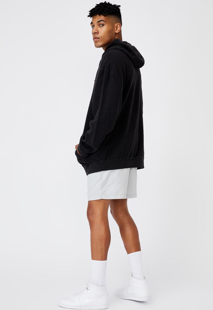 Factorie - Reverse fleece hoodie - washed black