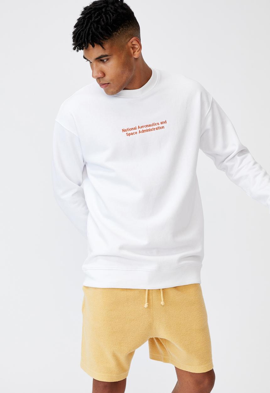 Factorie - Reverse fleece track short - washed chalk yellow