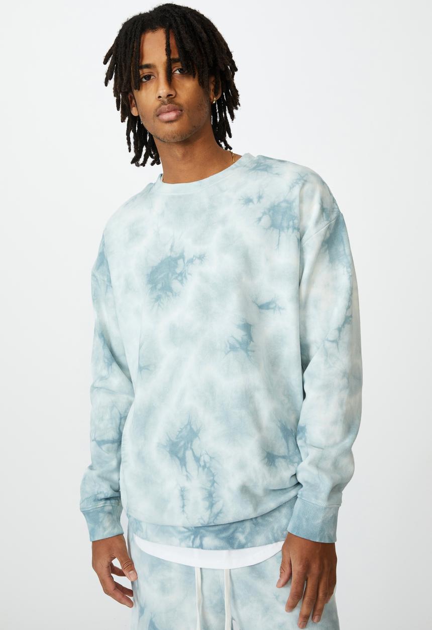 Factorie - Oversized tie dye crew - blue tie dye