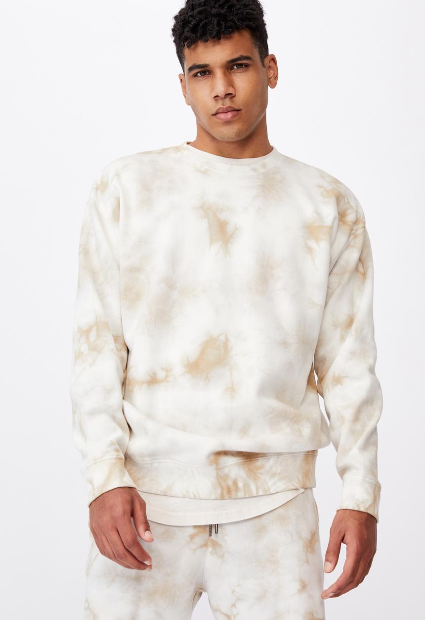 Factorie - Oversized tie dye crew - sand tie dye